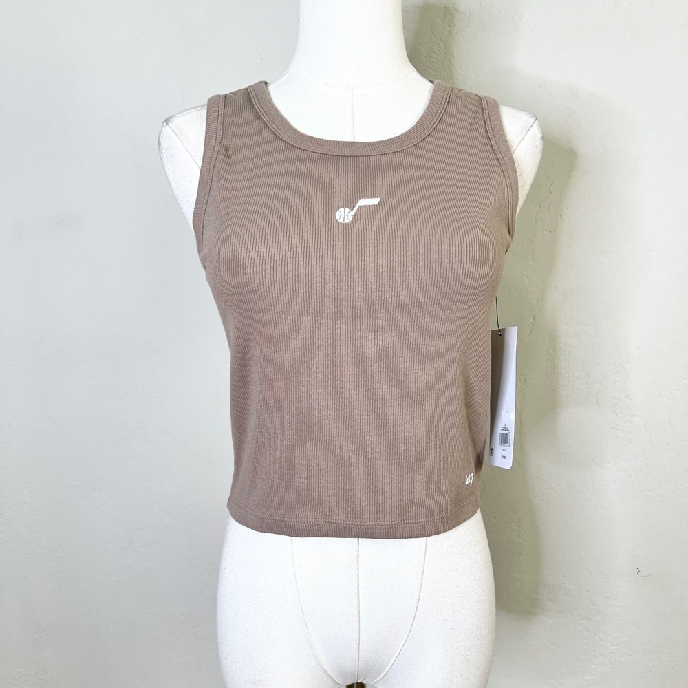 Tank Top Utah Jazz Portabella 47 Brand Women Size Medium Brown Ribbed Crop New